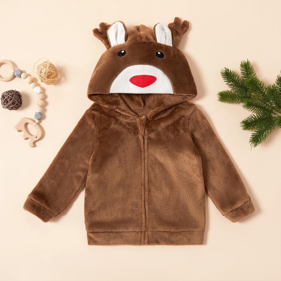 Baby / Toddler Adorable Deer Fleece Hooded Coat